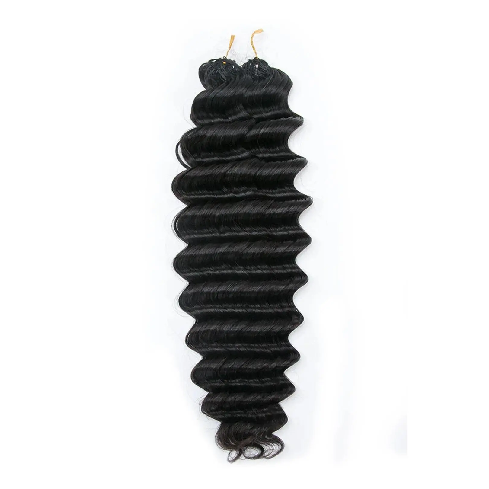 YGwigs Lightweight Feather Crochet Hair Extension Deep Wave Human Hair