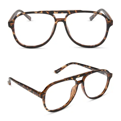 DIFF Tatum Blue Light Aviator Readers - Stylish Lightweight Trendy Frames