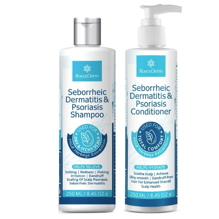 Roycederm All Natural Shampoo and Conditioner Multi-Pack - Antidandruff Haircare, Scalp Soothing Bundle, Dandruff Treatment, Flake Control Kits, Daily Gentle Cleanser, Itchy Scalp Relief for Adults, All Hair Types Hair Care
