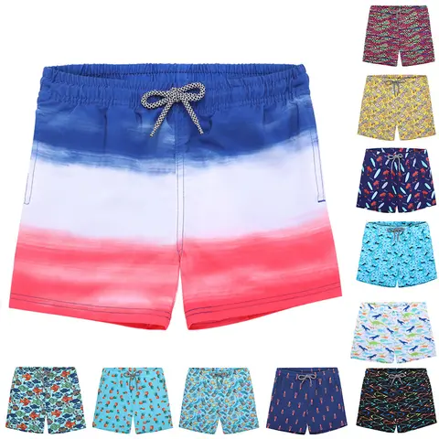 Toddler Boy Clothing Quick-Dry Animal Graphic Polyester Blend Swim Shorts - Practical Bathingsuits for Pool, Beach Use (Childrens Swimwear)