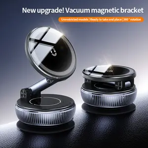 2026 Latest Retractable Car Phone Mount - 360° Magnetic Holder with Vacuum Suction Base , Traveling and Other Scenarios, Ultra Compact Design (No Charging),Portable Cell Phone Holder for Car,Makeup/Gym/Mirror, Fit for All iphone iphone 11 and above