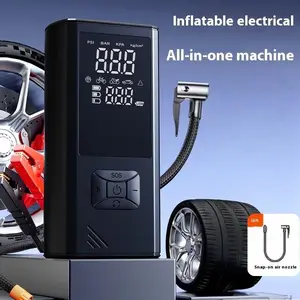 XKUAPSJ 16-in-1 Portable Car Tire Inflator with High-Capacity Built-in Battery, Digital Air Compressor Pump for Cars, Motorcycles, Bicycles, Electric Bikes, Sports Balls, Fast Inflation, Auto Shut-Off, LED Light, USB Rechargeable, Emergency Roadside Tool!