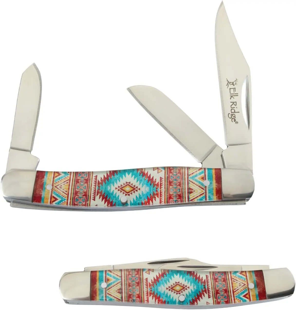 Elk Ridge Traditional Stockman 3 Blade Folding Pocket Knife, 9-inches Overall ER-42453