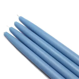 212 MAIN 10 in. Handpoured Unscented Wax Taper Candles, Light Blue, 12 Pieces - 7-Hour Long-Burning, Smokeless for Party Decor, Camping & Hiking Lights