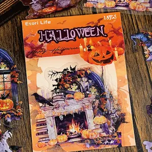 Halloween Theme Pet Stickers Pack, DIY Decoration for Scrapbooking & Journals, Perfect for Halloween Crafts & Party Supplies, Stickers Kit
