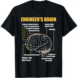Engineer's Brain - Funny Sarcastic Engineering Gift Short Sleeve T-Shirt