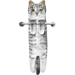 Orange Cat Hand Towels for Bathroom & Kitchen - Soft, Absorbent Decorative Washcloths & Face Towels - Perfect Gifts for Cat Lovers, Women - Mothers Day, Easter, Housewarming, Birthday