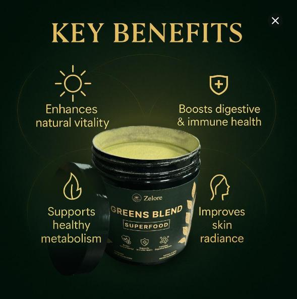 Zelore Greens Blend Superfood Powder Mix for Energy Organic Spirulina Chlorella Beet Root Digestive Enzymes Probiotics 37 Servings 300g 10.5 OZ