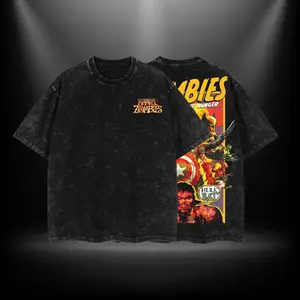 Halloween MTU Zombie Tshirt Hoodie Avenger V2 Double Printed Oversize Lightweight Acid Washed Tee TV Show Graphic Top Cotton Gift T-Shirt For Comic Lover, Gift T-Shirt For Movie Lover