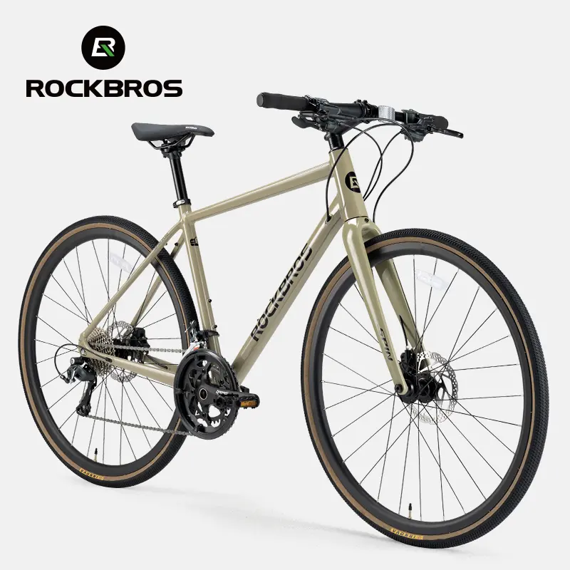 ROCKBROS SPIN-P2M Gravel Bike - 28" (700C) Aluminum Frame, Carbon Fork, 20-Speed Tiagra Drivetrain, Puncture Resistant Tires, Internal Cables, 10.9kg Lightweight, Clean Look, for Men & Women Gravel Adventures, 20 Speeds, Unisex, Cycling Bike, Gravel Rides