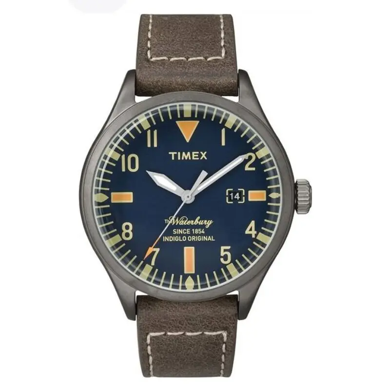 Timex Waterbury Traditional 40mm Gunmetal Case Blue Dial Unisex Watch TW2P83800