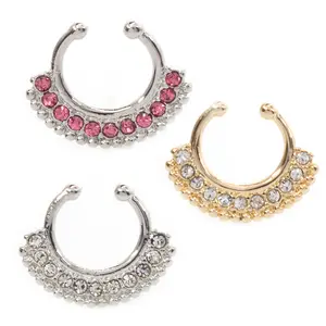 Septum Hanger Non-Piercing Jewelry with Multiple CZ Gems