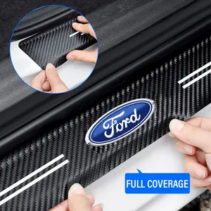 Ford Car Door Threshold Protector Sticker, Car Decals, Easy Installation, Anti-Scratch Kick Plate Strip, Interior & Exterior Door Guard Set, Vehicle Protection Accessories