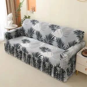 Leaf Print Stretch Sofa Cover, 1 Count Comfortable Sofa Slipcover, Sofa Protector for Home Living Room