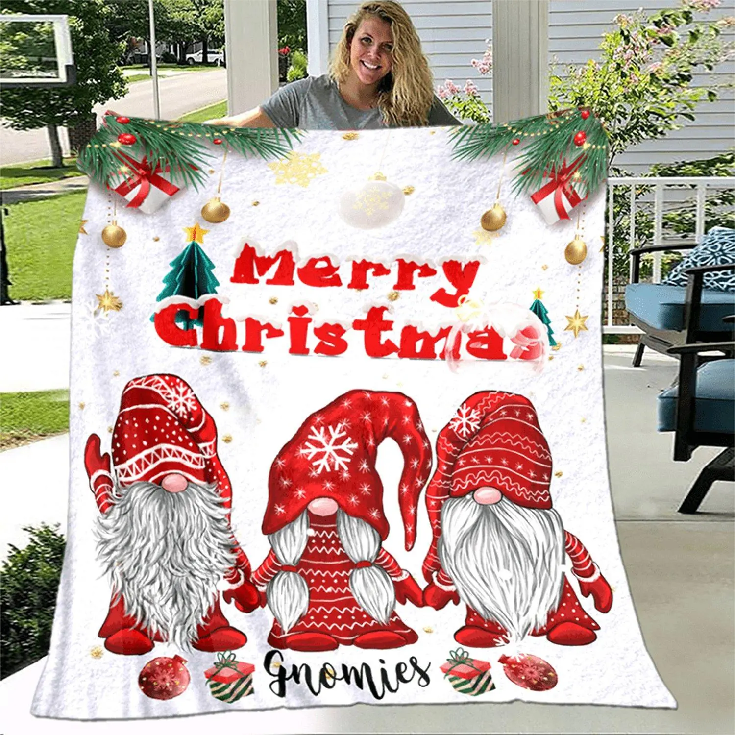 1pc Cozy Christmas Santa Claus Print Blanket - Lightweight Flannel Throw For Sofa, Bed, Travel, Camping, Living Room, Office, Couch, Chair, And Bed - Digital Printing Fleece Blanket With Soft And Warm Flannel Fabric, Gifts For Family Or Friends