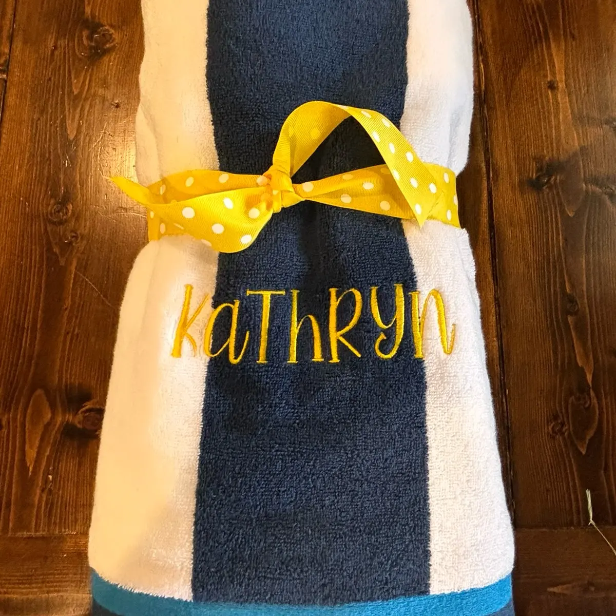 Members mark extra large beach towel with customized monogram