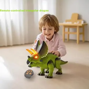 Remote Control Dinosaur Toy, Trike Sound Walking with Lights, Unisex Gift for Boys Ages 3-6, Requires Aa Batteries (not Included)