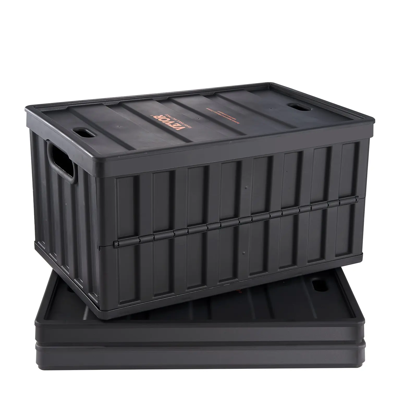 【Summerfinds】VEVOR 3-Pack 65L Collapsible PP Plastic Storage Boxes with Lids, Ergo Handles, Stackable Heavy-Duty Organizer Containers for Clothes, Toys, Box