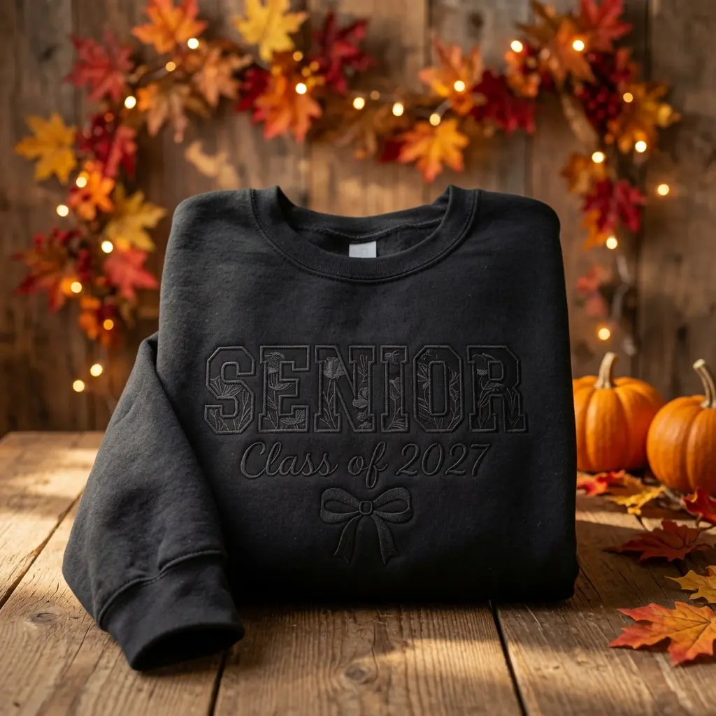 Embroidered Senior 2027 Sweatshirt, Class of 2027 Graduation Apparel