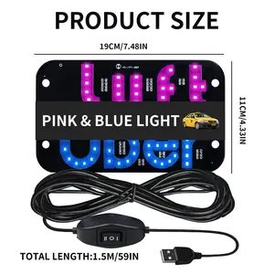 uber Car LED Light Sign,lyft  Taxi Windshield LED Sign, Car LED Sticker with Suction Cup USB Plug, Suitable for Cars Trucks Suvs, Car Stickers, Car Decals, Car Accessory