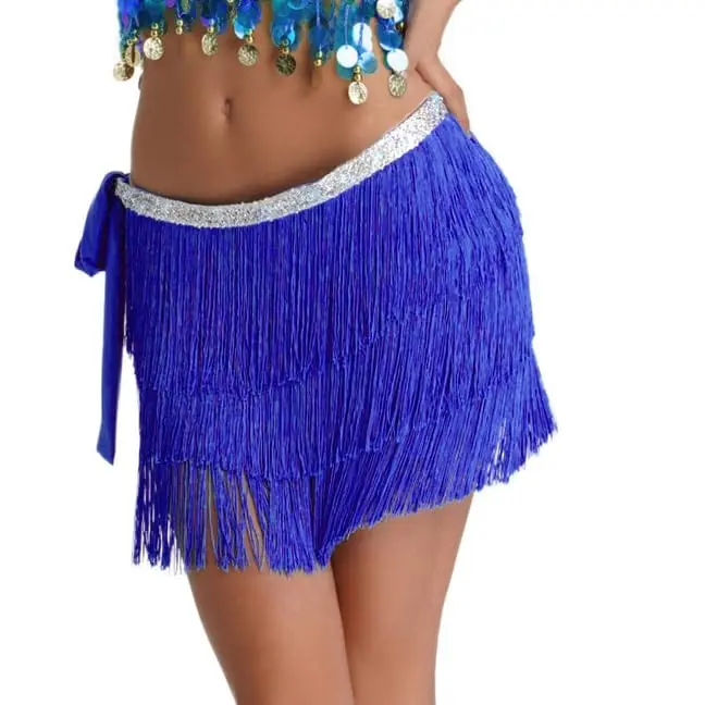 No sequin 3layerfringe blue