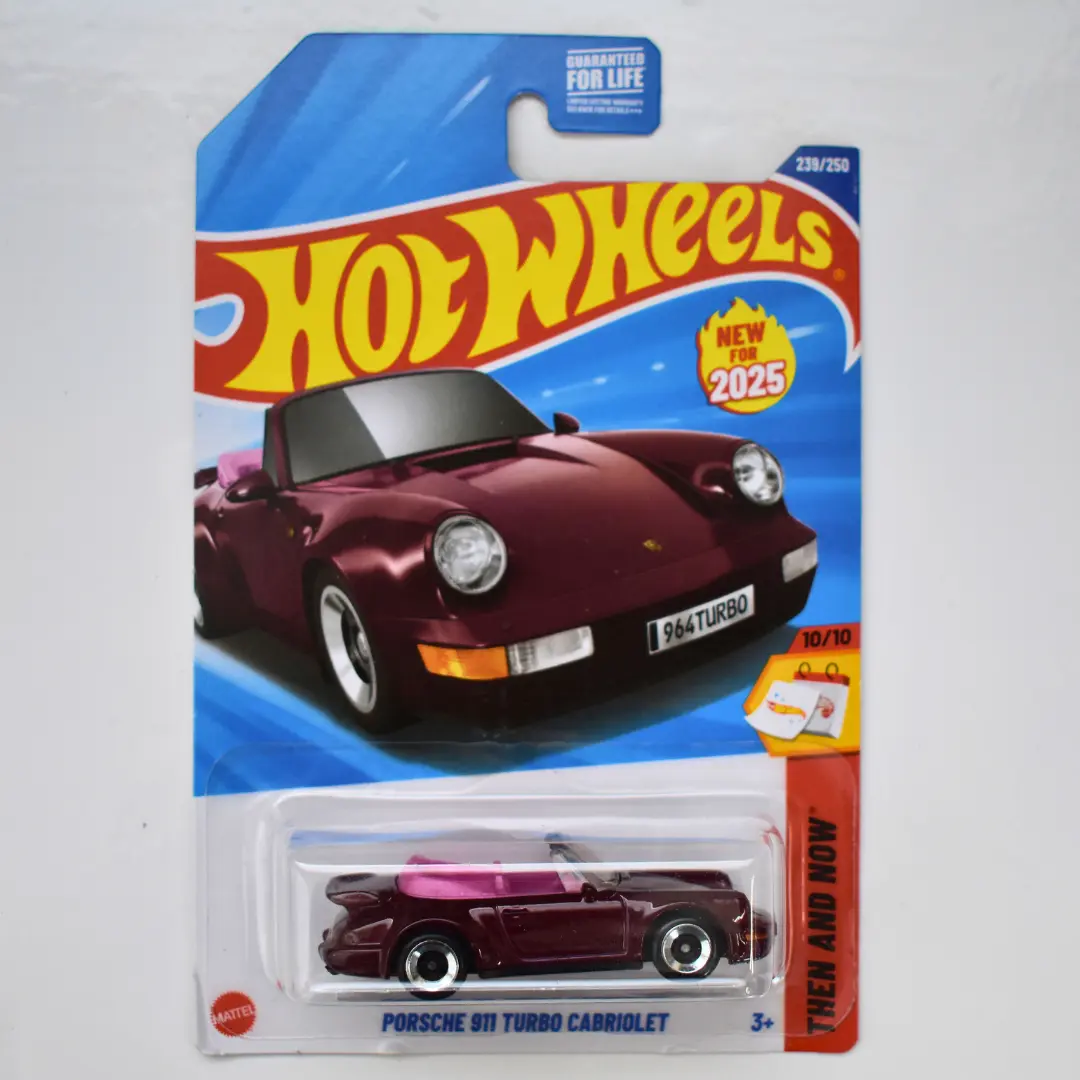 Porsche 911 Turbo Cabriolet Purple Pink 2025 Hot Wheels Then and Now Collectible