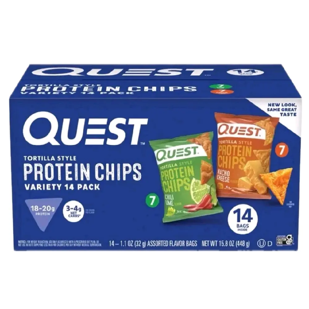 QUEST Protein Chips, 14-Pack Variety (Chili Lime, Nacho Cheese Flavors)