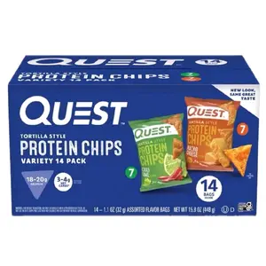 QUEST Protein Chips, 14-Pack Variety (Chili Lime, Nacho Cheese Flavors)