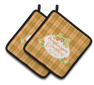 Fall Pumpkin Spice and Everything Pair of Pot Holders BB6920PTHD
