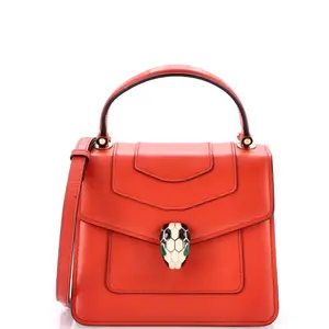 Pre-owned Bvlgari Leather Top Handle Bags Serpenti Forever Top Handle Bag Small by Rebag