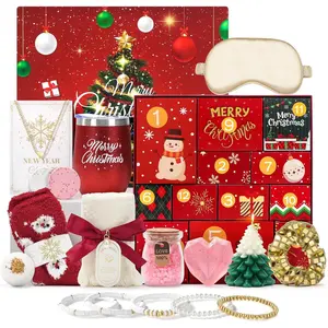 2025 Christmas Countdown Calendar for Women - 12-Day Christmas Countdown Calendar Designed for Women and Girls Luxury Spa Self-Care Gift Basket Mother, Wife, Girlfriend Christmas Countdown Calendar Red Edition