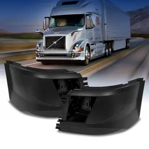 TORQUE Corner Bumpers Set (with Fog Light Holes) Replacement for 2016-2017 Volvo VNL(Gen 1) Semi Trucks Driver Left Side LHD Passenger Right Side RHD (TR468-L & TR468-R)