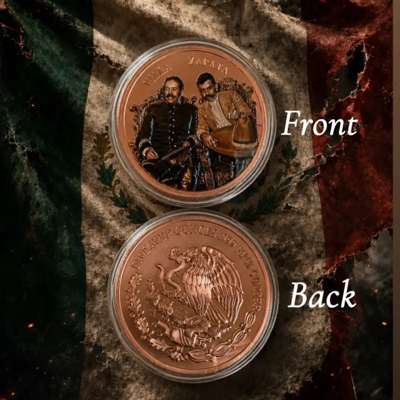 5 oz Pancho & Emiliano Copper Art Collectible Cultural Item