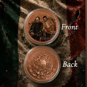 5 oz Pancho & Emiliano Copper Art Collectible Cultural Item