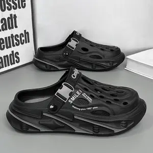 Cave shoes men's summer non-slip and deodorant thick-soled wear-resistant comfortable wading beach sandals Textured Design Clogs Breathable