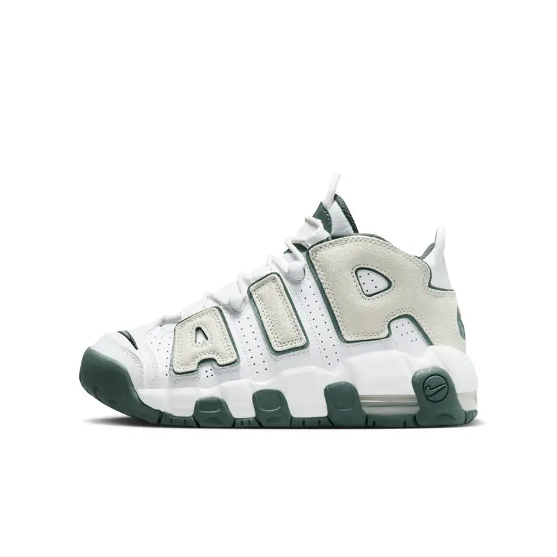 Nike Air More Uptempo White Vintage Green' GS Retro Durable Non-slip High Top Basketball Shoes Kids'' FQ1938-100