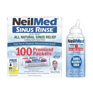 NeilMed Sinus Rinse Regular Premixed Packets 100ct & NeilMed NasaMist 125ml NeilMed Sinus Rinse Regular Premixed Packets 100ct & NeilMed NasaMist 125ml