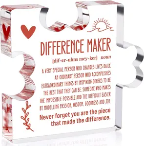 Thank You Gifts Difference Maker Gifts for Leader Boss Staff Employee Best Mom Mentor Coach Manager Coworker Teacher Appreciation Quote Birthday Gift Irregular Acrylic Decorative Table Sign