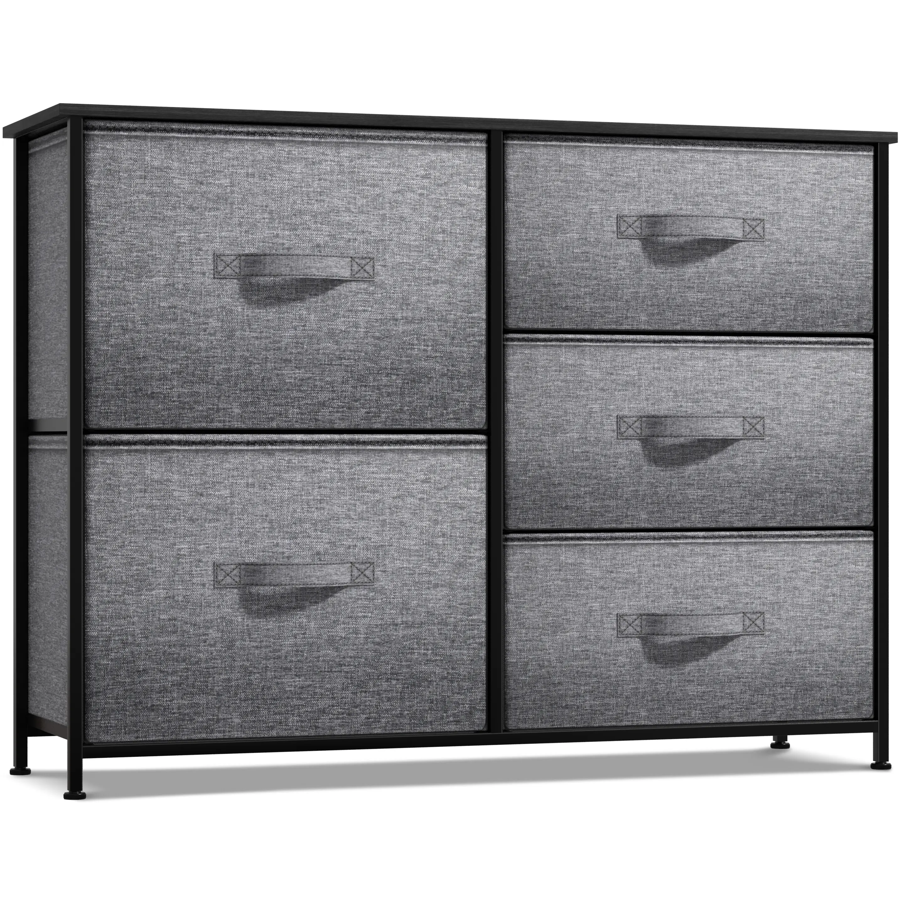 Sorbus 5-Drawer Dresser Chest for Bedroom or Living Room Storage - Lightweight and Portable with Foldable Fabric Drawers, Bedroom Storage Unit, Chest Of Drawer