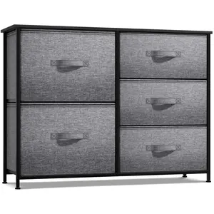 Sorbus 5-Drawer Dresser Chest for Bedroom or Living Room Storage - Lightweight and Portable with Foldable Fabric Drawers