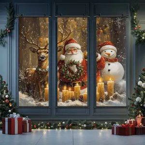 3-Piece Christmas Wall Art Set, Vintage Santa Claus Posters, High-Quality Waterproof Prints, Perfect Holiday Decor Gift Box Included