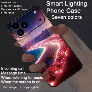 Colorful intelligent voice controlled luminous phone case compatible Fo iphone17Air/17Pro/17promax/16promax/15promax/14promax/13promax/12promax/11promax/XSmax/XR/X/XS/7G  Colorful Intelligent Luminous Voice Controlled Phone Case - Luminous Technology, Ele