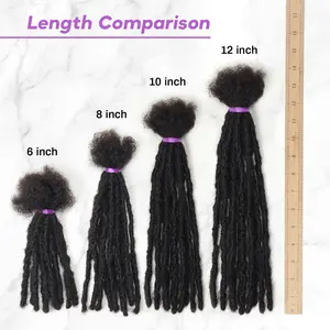 Beauday Handmade Interlocking Loc Extensions 100% Human Hair 0.6cm Width Textured Natural Looking Soft Dreadlocks Afro Kinky Curly Ultra Soft Lightweight Pre-stretched Tangle-Free No Shedding