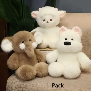 Cute Running Bear Stuffed Animal  Realistic Dog Plush Toys Soft Sheep Plushies Dolls Birthday Gifts for Kids Soft Stuffed Animals