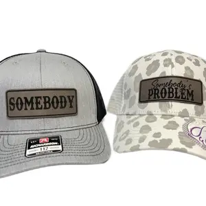 Somebody's Problem Ponytail and Somebody Richardson 112 Couples Matching Hat, Gray, Camouflage Pattern, Adjustable Fit back snapback