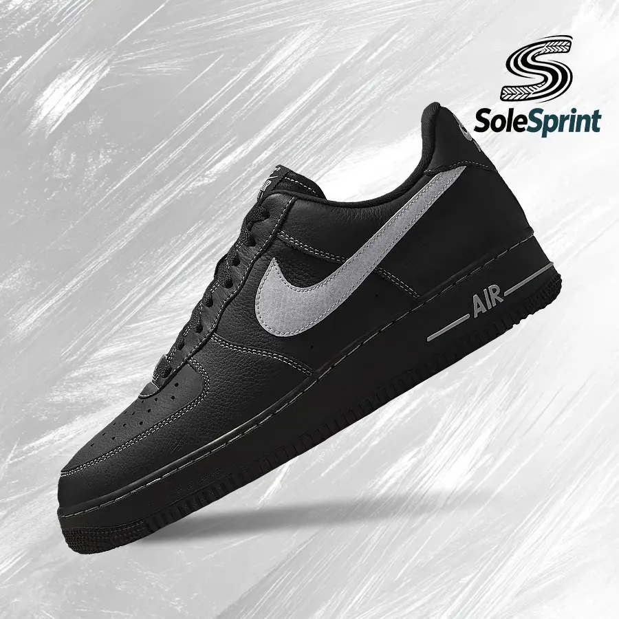 Nike Men's Air Force 1 Low '07 LV8 Vintage Trendy Sneakers - Black Grey, Foam Shock Absorbers, Gym & Run Use, Back-to-School Fit, HQ2037-006, Athletic Casual Men's Shoes