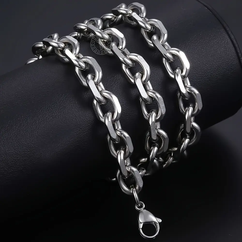 Trendsmax Stainless Steel Fashion Chain Necklace for Men Rolo Link Jewelry Gift for Men and Women