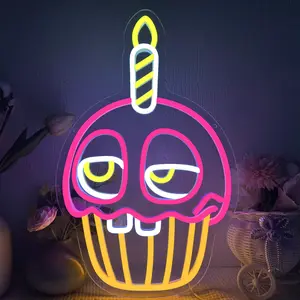 Cupcake  LED Neon Game Room Sign Neon Sign，for Beer Bar, Man Cave, Bedroom, Home Art, Gaming Neon Light Signs, Wall Artwork Sign,Christmas Party, Led Neon Lights