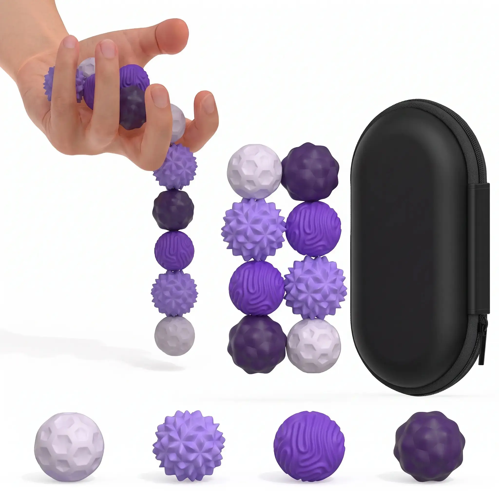 8pcs Silicone Magnetic Fidget Ball Set, Elastic Texture Assorted Colors Stress Relief Fidgets, Anxiety Reducing Ball, Sensory Pressure Release Squishy Stress Relief Toys for Relaxation, Anxiety Ball Stress Relief Toys