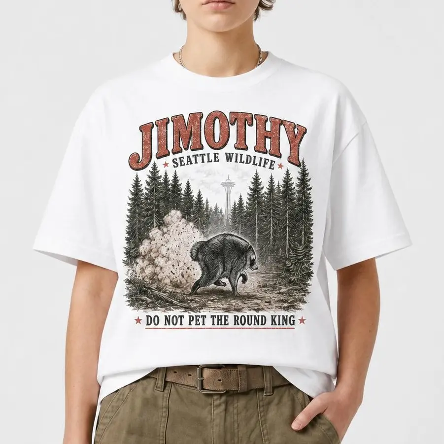 Jimothy Raccoon Comfort Colors Shirt | Seattle Short Spine Raccoon T-Shirt | Viral Raccoon Meme Mama & Youth Graphic Tee | Gildan 5000 Unisex Heavy Cotton Apparel Top